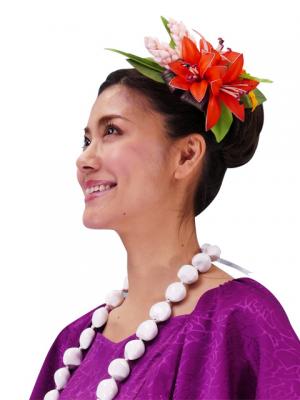 Hula Hair Clip / Lilly and Torch Ginger / Orange / J2052o