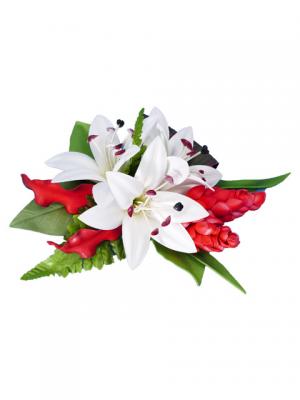 Hula Hair Clip / Lilly and Torch Ginger / Red / J2052wr