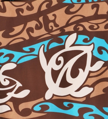 Hula Pa'u Skirt with Honu Print / Brown /J2066