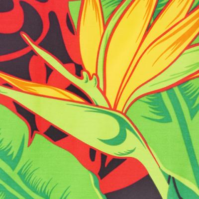 Hula Pa'u Skirt with Bird of Paradise Print / Red /J2094