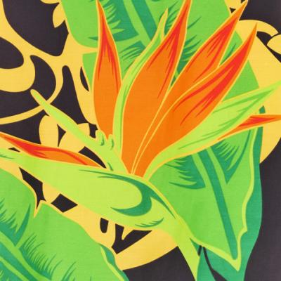 Hula Pa'u Skirt with Bird of Paradise Print / Yellow /G2096