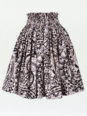 Hula Pa'u Skirt with Kahiko Print / Cream /G2102