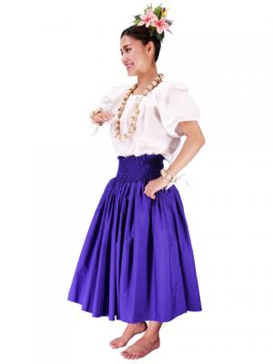 Hula Double & Reversible Pau Skirt with Kahiko  Print / Egg Plant / G2115
