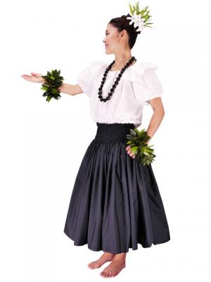 Hula Double & Reversible Pau Skirt with Kahiko  Print / Black / G2116
