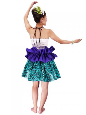 Tahitian Skirt with Kahiko Print / Green / G2123