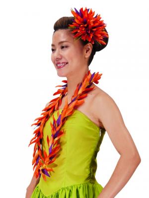 Hula Long Lei / Bird of Paradise / Orange and Purple / J2133