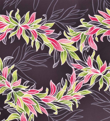 Hula Pa'u Skirt with Maile Print / Black /J2140