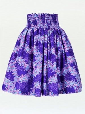 Hula Pa'u Skirt with Maile Print / Purple /J2142