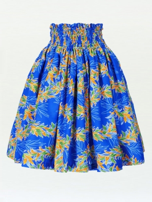 Hula Pa'u Skirt with Maile Print / Blue /G2144