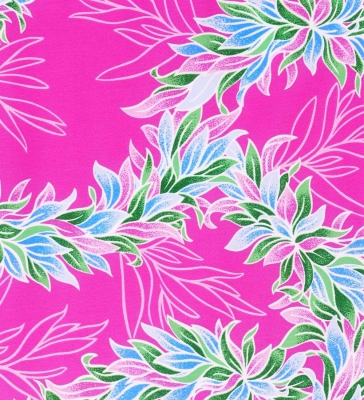 Hula Pa'u Skirt with Maile Print / Pink /J2150