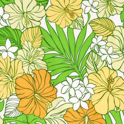 Hula Pa'u Skirt with Hibiscus Print / Green /G2182