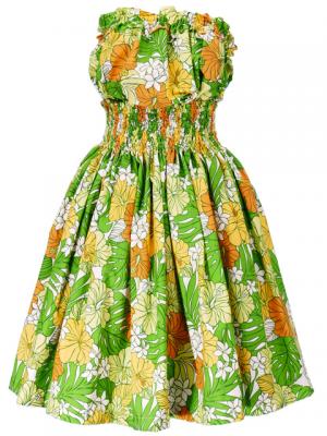 Hula Tube Top & Pa'u Set-Up / Hibiscus / Green / G2189g