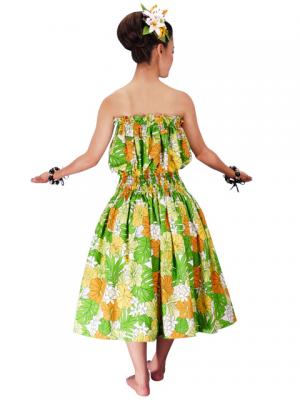 Hula Tube Top & Pa'u Set-Up / Hibiscus / Green / G2189g