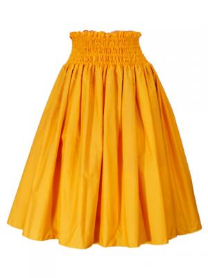 Hula Double & Reversible Pau Skirt with Hibiscus  Print / Yellow / G2192