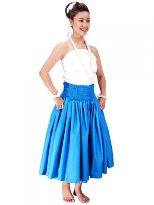 Hula Double & Reversible Pau Skirt with Hibiscus  Print / Blue / G2193