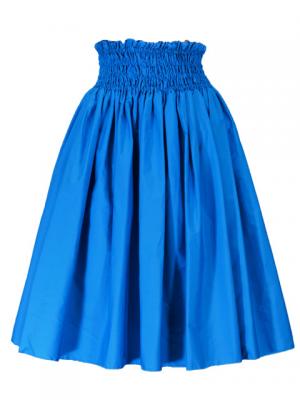 Hula Double & Reversible Pau Skirt with Hibiscus  Print / Blue / G2193