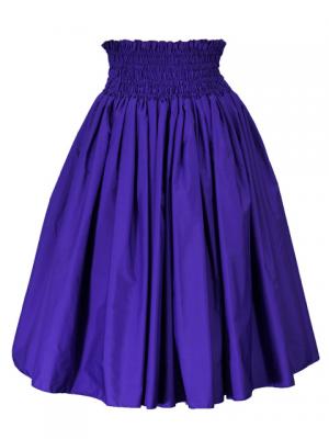 Hula Double & Reversible Pau Skirt with Hibiscus  Print / Egg Plant / G2194