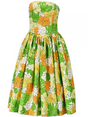 Hula Strapless Dress with Hibiscus / Green  / G2196g