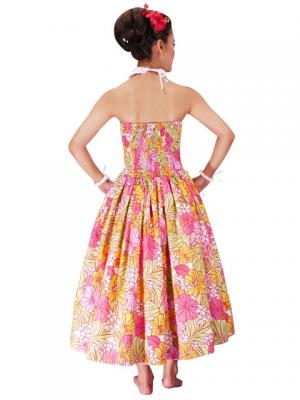 Hula Strapless Dress with Hibiscus / Pink  / G2196pi