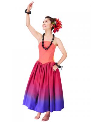 Hula Strapless Gradation Dress / Red & Purple  / G2199rp
