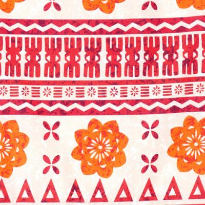 Hula Double & Reversible Pau Skirt with Kahiko  Print / Red / G2215