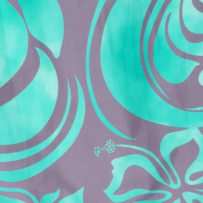 Hula Double & Reversible Pau Skirt with Hibiscus  Print / Egg Plant / G2224