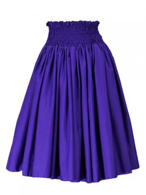 Hula Double & Reversible Pau Skirt with Hibiscus  Print / Egg Plant / G2224