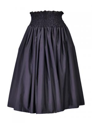 Hula Double & Reversible Pau Skirt with Hibiscus  Print / Black / G2225