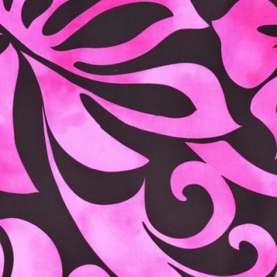 Hula Pa'u Skirt with Hibiscus Print / Black & Pink /G2233