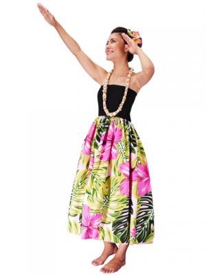 Hula Tube Top Dress with Hibiscus print / Pink  / G2261pi