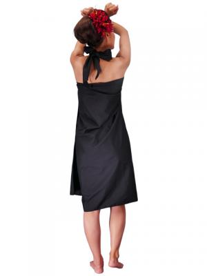 Hula Pareo with attached Sash / Black / G2263b