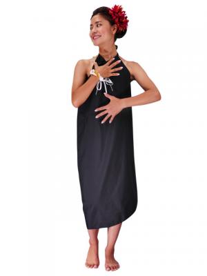 Hula Pareo with attached Sash / Black / G2263b