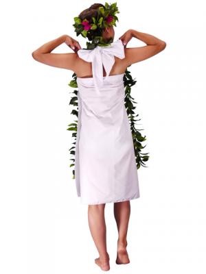 Hula Pareo with attached Sash / White / G2263w