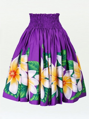 Hula Pa'u Skirt with Plumeria Print / Purple /J2282
