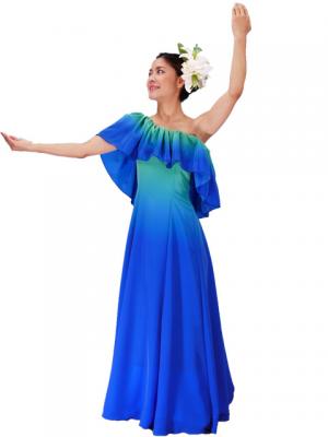 Hula Long Maxi Multi Way Dress / Luxury Collection / Gradation / Green & Blue / J2288grbl