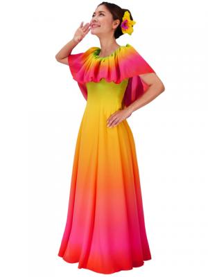Hula Long Maxi Multi Way Dress / Luxury Collection / Gradation / Green & Pink / J2288grpi
