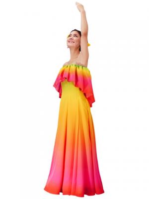 Hula Long Maxi Multi Way Dress / Luxury Collection / Gradation / Green & Pink / J2288grpi
