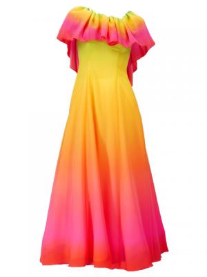 Hula Long Maxi Multi Way Dress / Luxury Collection / Gradation / Green & Pink / J2288grpi