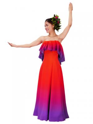 Hula Long Maxi Multi Way Dress / Luxury Collection / Gradation / Orange & Purple / J2288opu