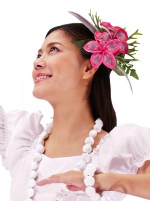 Hula Hair Clip / Plumeria / Red / J2290