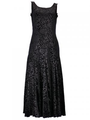 Hula Embossed Velvet Dress with Lokelani  / Black / G2309ba