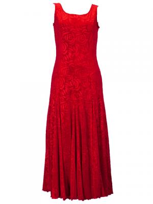 Hula Embossed Velvet Dress with Lokelani  / Red / G2309ra