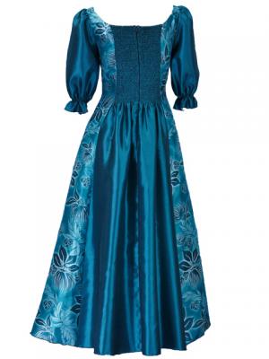 Hula Shantung Dress with Lehua / Luxury Collection / Green / J2338g