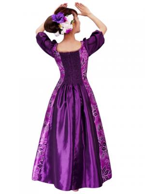 Hula Shantung Dress with Lehua / Luxury Collection / Purple / J2338p