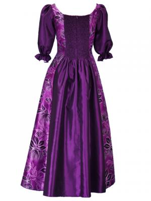 Hula Shantung Dress with Lehua / Luxury Collection / Purple / J2338p