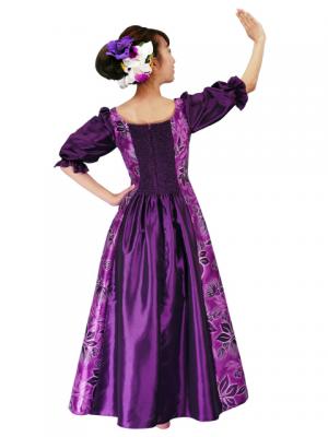 Hula Shantung Dress with Lehua / Luxury Collection / Purple / J2338p