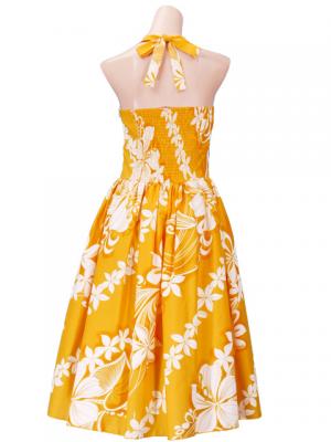Hula Midi Dress with Plumeria / Yellow  / G2346y