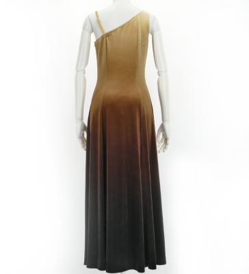Hula One Shoulder Gradation Velvet Dress / Luxury Collection / BEG & BRN / J2347bebr