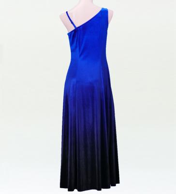 Hula One Shoulder Gradation Velvet Dress / Luxury Collection / Blue & Black / J2347blbk