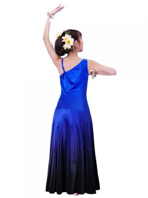Hula One Shoulder Gradation Velvet Dress / Luxury Collection / Blue & Black / J2347blbk
